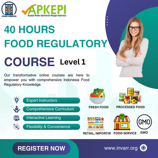 40 HOURS FOOD REGULATORY COURSE LEVEL 1