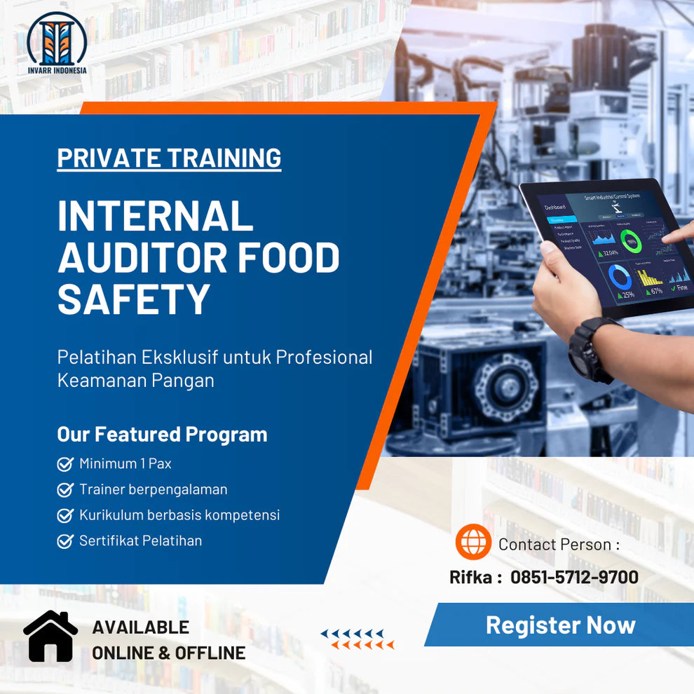 FOOD SAFETY INTERNAL AUDITOR (PRIVATE TRAINING) by INVARR – invarrindonesia