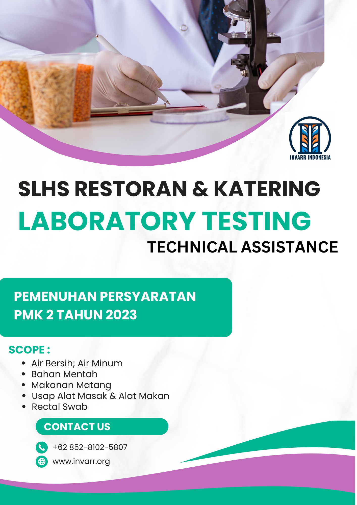 Pendampingan Uji Laboratorium SLHS Restoran dan Katering Berdasarkan PMK 2 Tahun 2023